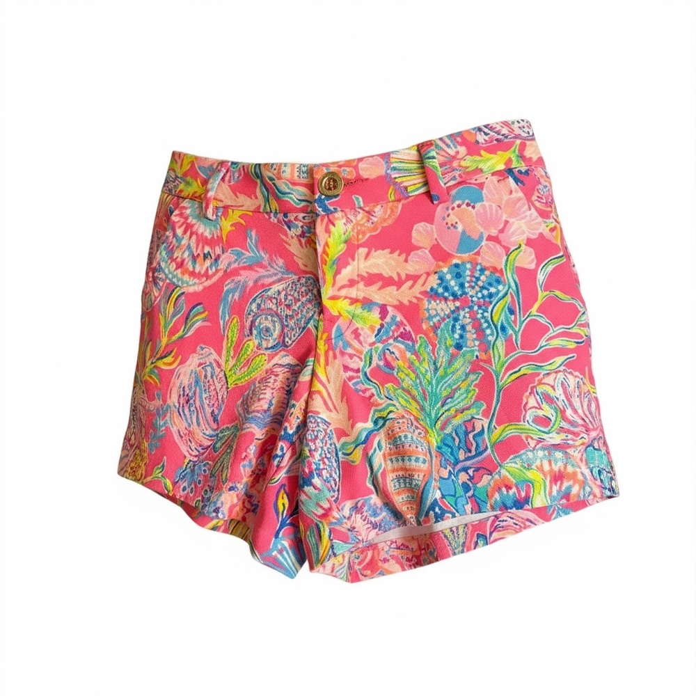 Lilly Pulitzer Callahan Knit Shorts‎ Pink Isle Shell Me Something Good Size 2